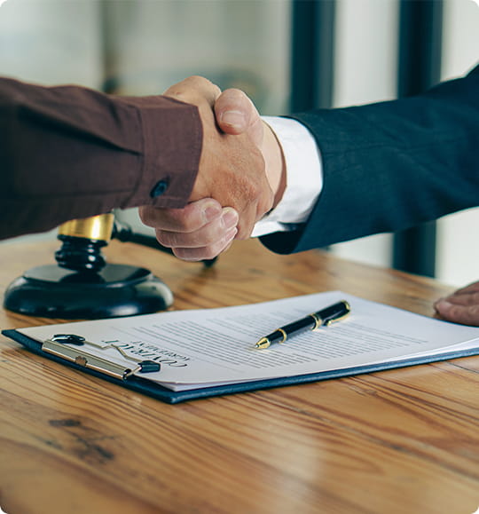 Handshake representing a successful agreement or partnership